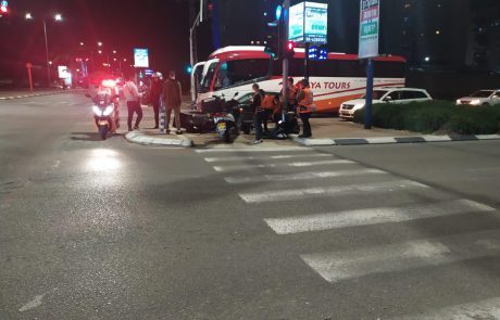 תאונת אופנוע ברחוב יצחק רבין