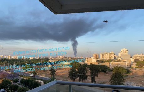 הבעירה במכל הדלק באזור התעשייה אשקלון: התושבים מתבקשים לא לצאת מהבית שלא לצורך מחשש לזיהום